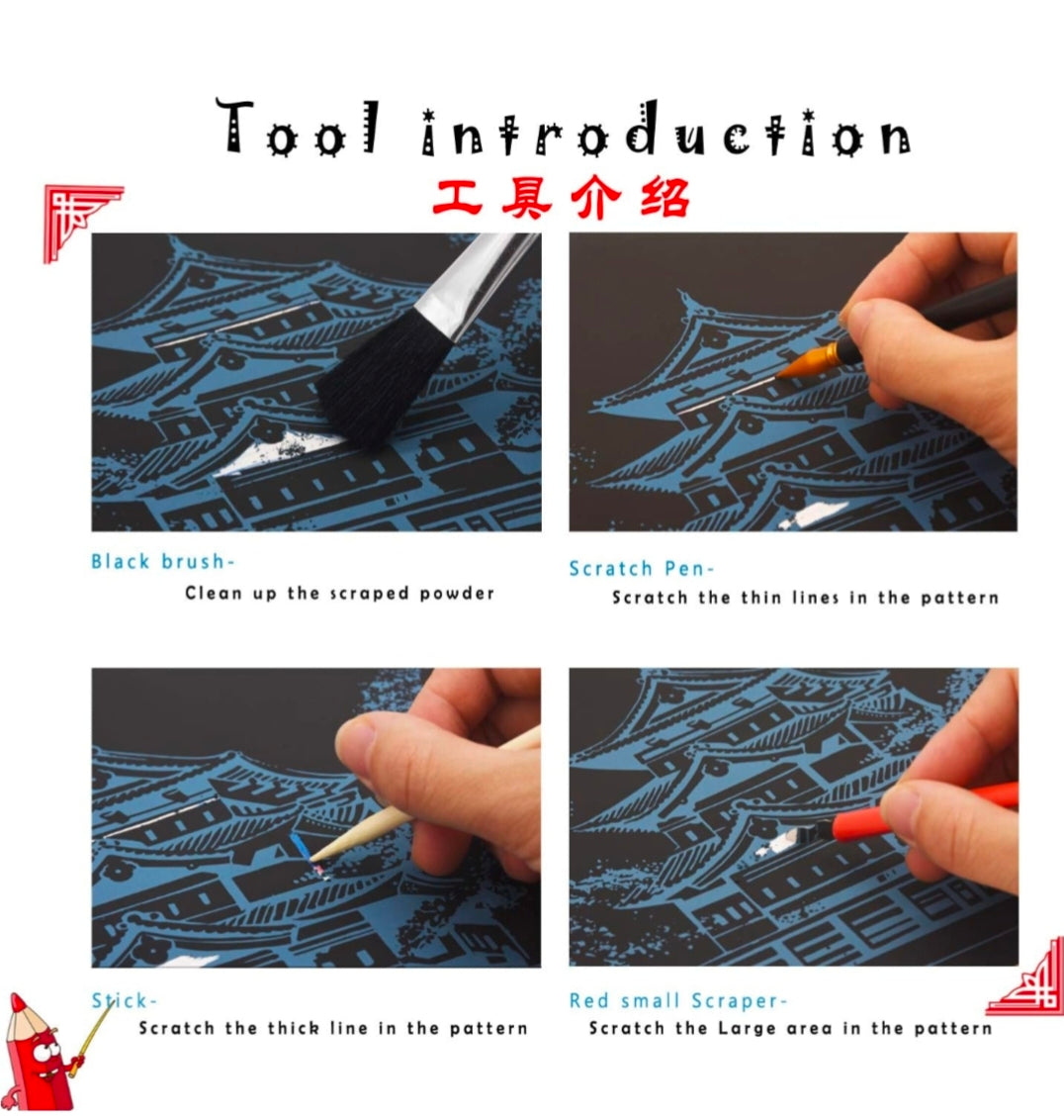 Night Scene Scratch Painting