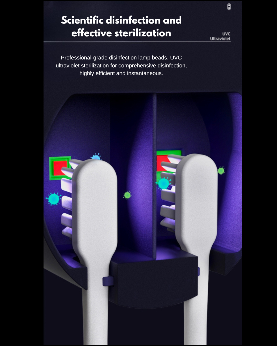 Dual-Person Smart UV Cleaning Device  Toothbrush